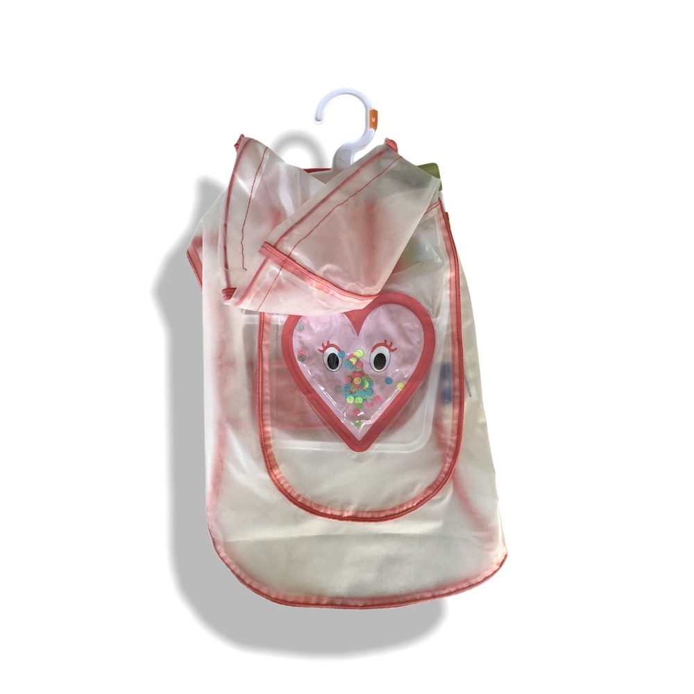 Top Paw Raincoat w/ Pink Heart Confetti Detail